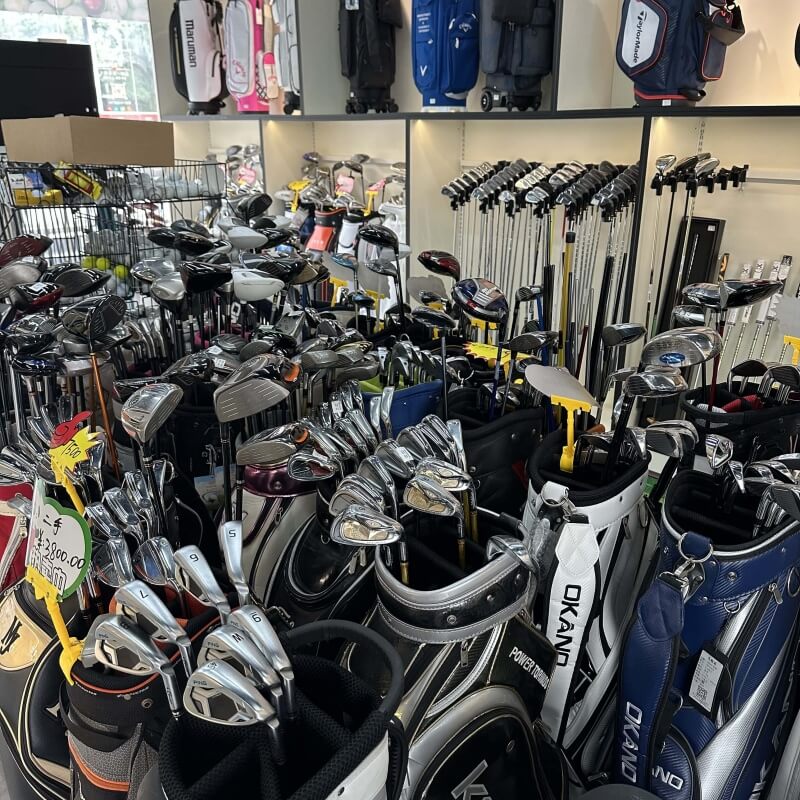 This is our company's physical store, with a large selection of used and new golf clubs.